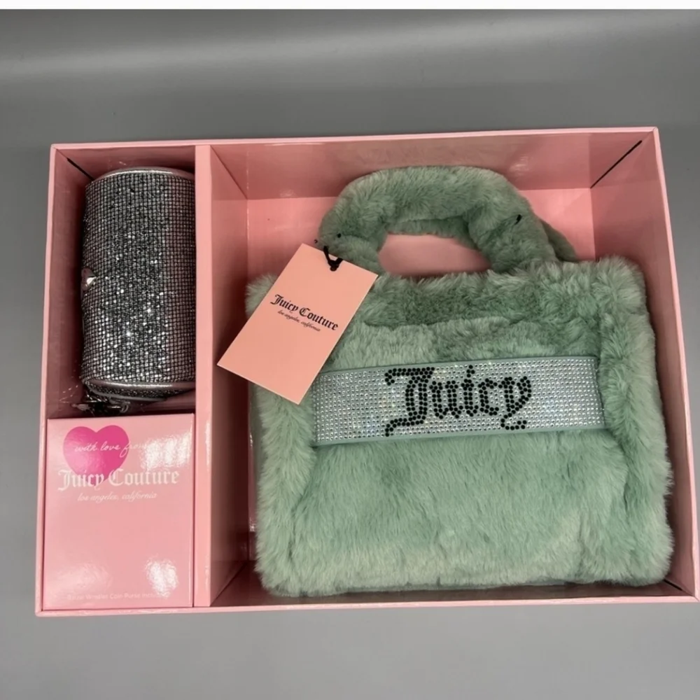 💚🔹️JUICY COUTURE 🔹️cool Blue mini tote and barrel coin purse Set
